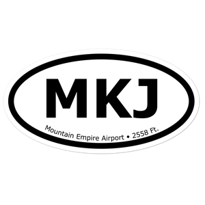 Mountain Empire Airport (KMKJ) Oval Sticker