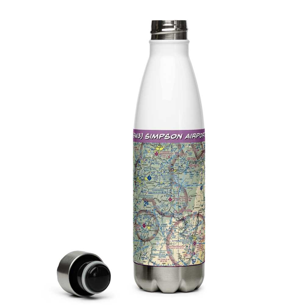 Simpson Airport (9W3) VFR Sectional Water Bottle 