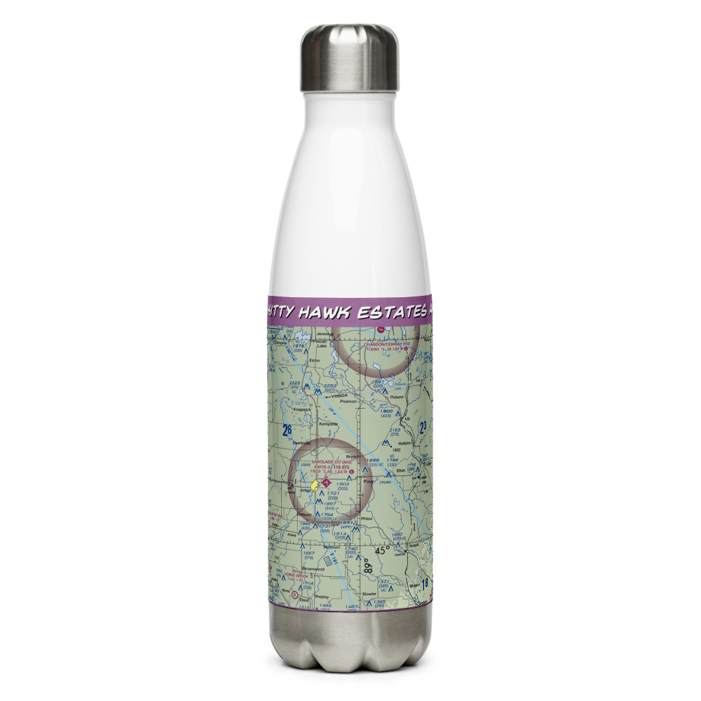 Kitty Hawk Estates Airport (9WI6) VFR Sectional Water Bottle 