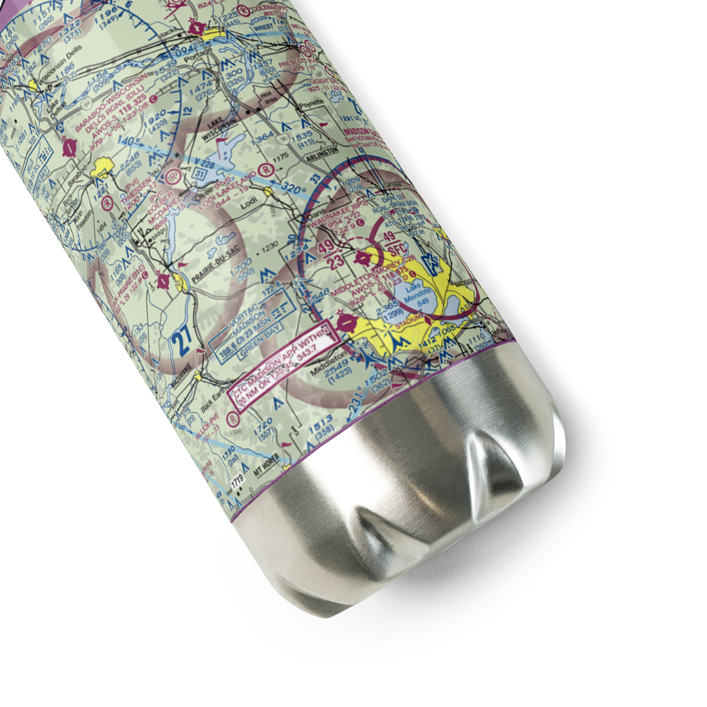Lodi Lakeland Airport (9WN5) VFR Sectional Water Bottle 