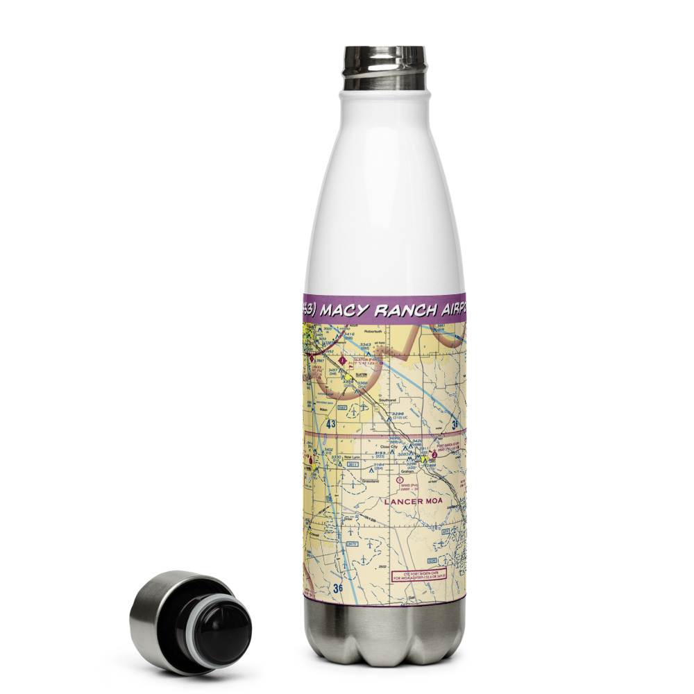 Macy Ranch Airport (9XS3) VFR Sectional Water Bottle 