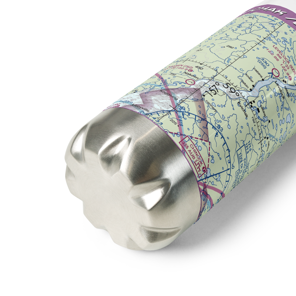 Kvichak /Diamond J/ Airport (9Z7) VFR Sectional Water Bottle 
