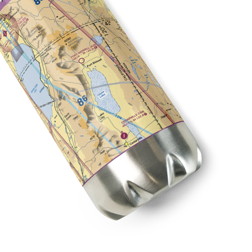 Fort Bidwell Airport (A28) VFR Sectional Water Bottle 