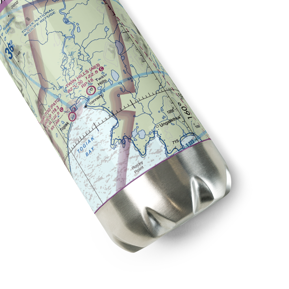 Twin Hills Airport (A63) VFR Sectional Water Bottle 