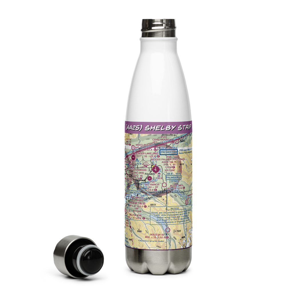 Shelby Strip (AA25) VFR Sectional Water Bottle 