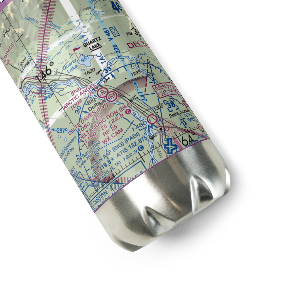 Delta Daves Airport (AA22) VFR Sectional Water Bottle 