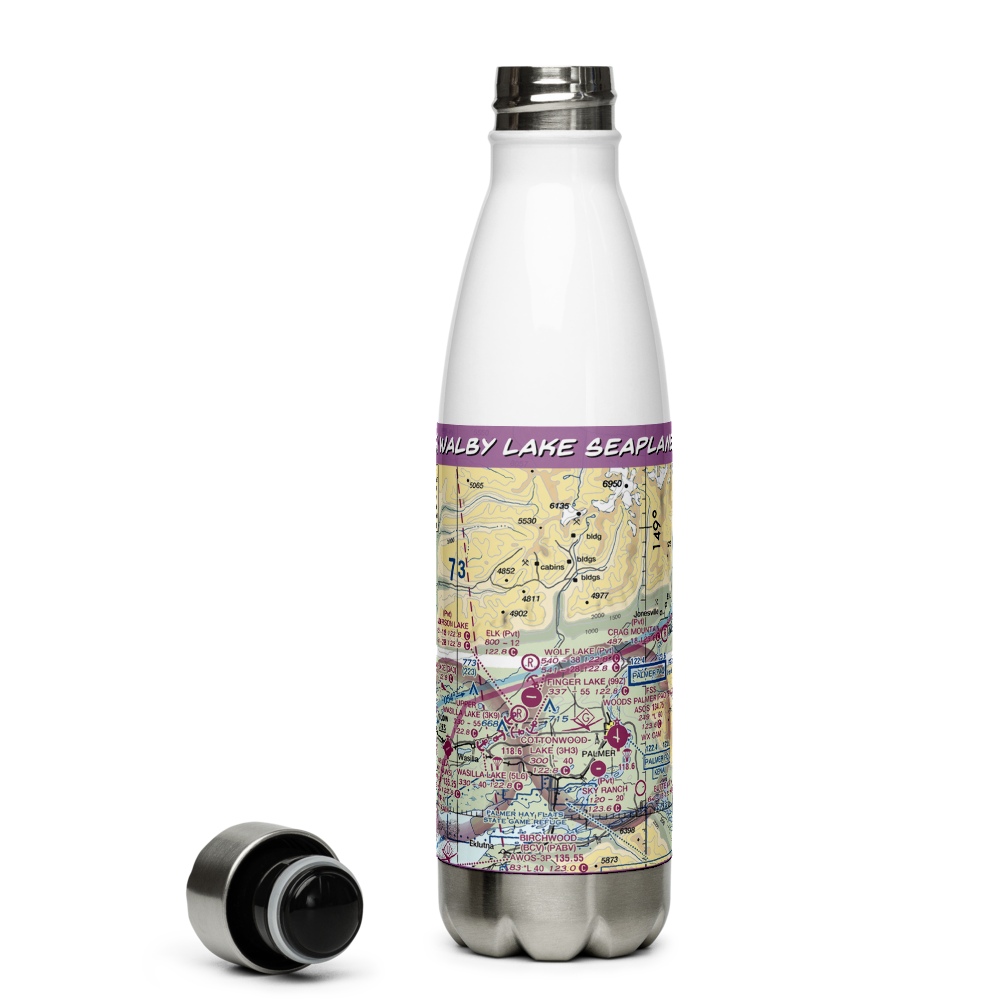 Walby Lake Seaplane Base (AA85) VFR Sectional Water Bottle 