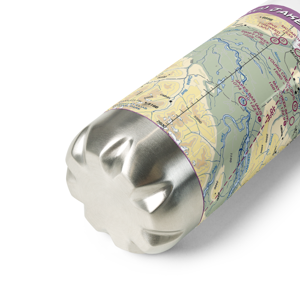 Jakes Bar Airport (AK0) VFR Sectional Water Bottle 