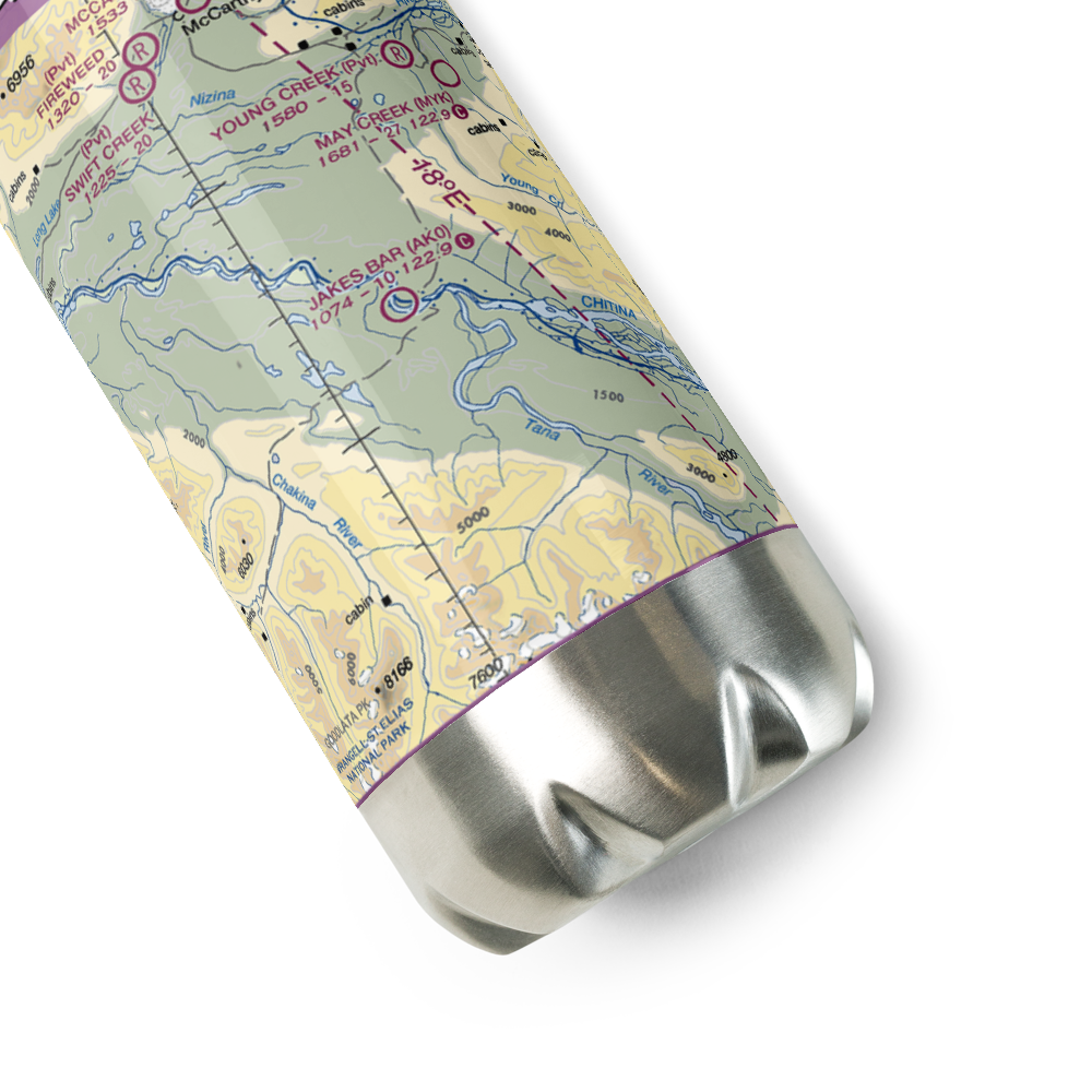 Jakes Bar Airport (AK0) VFR Sectional Water Bottle 
