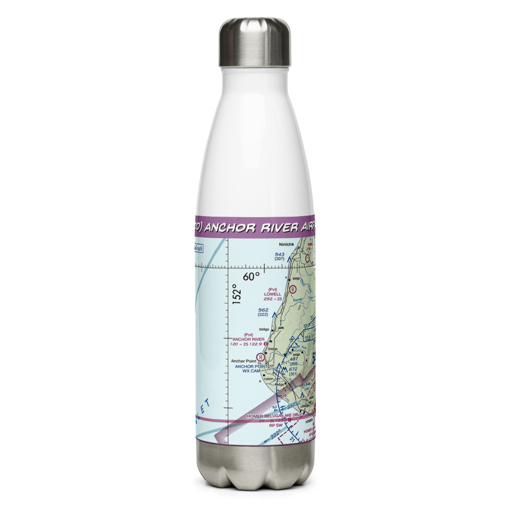 Anchor River Airpark (AK00) VFR Sectional Water Bottle 