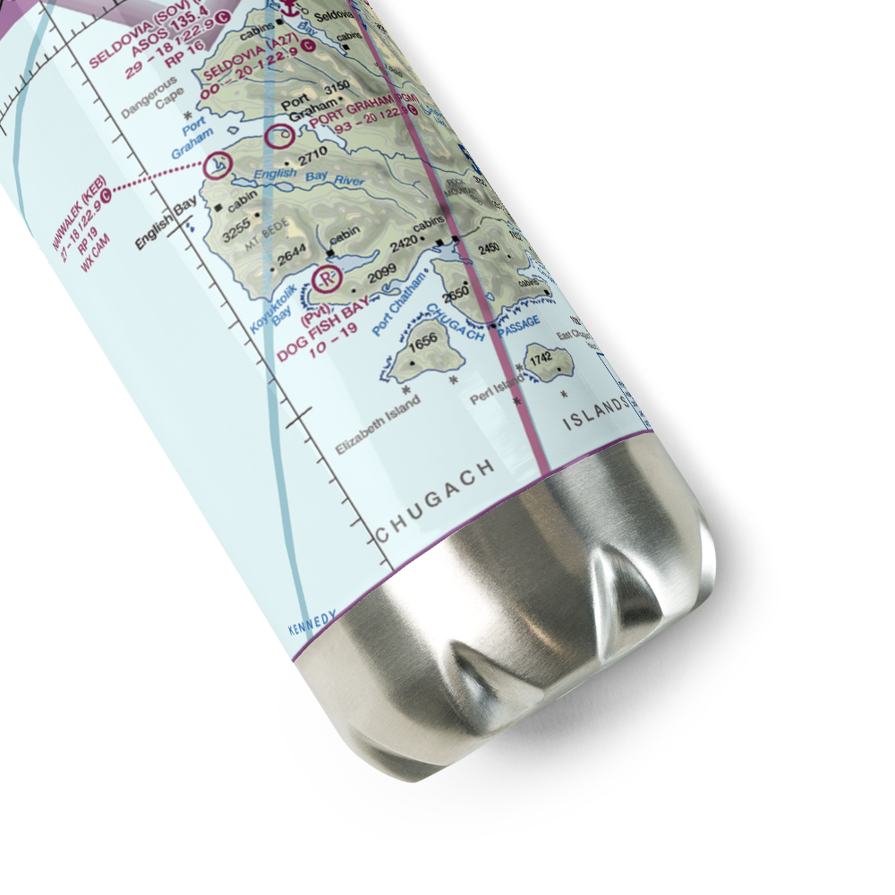 Dog Fish Bay Airport (AK07) VFR Sectional Water Bottle 