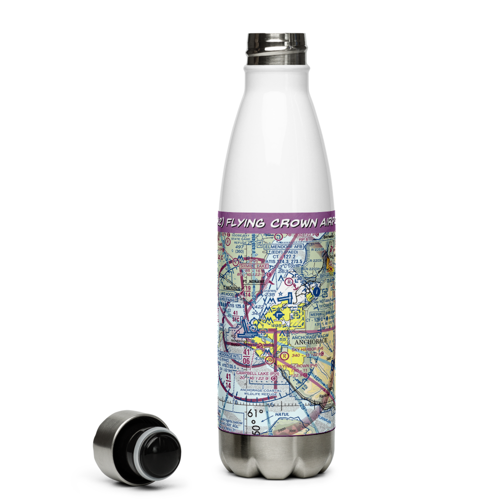 Flying Crown Airport (AK12) VFR Sectional Water Bottle 