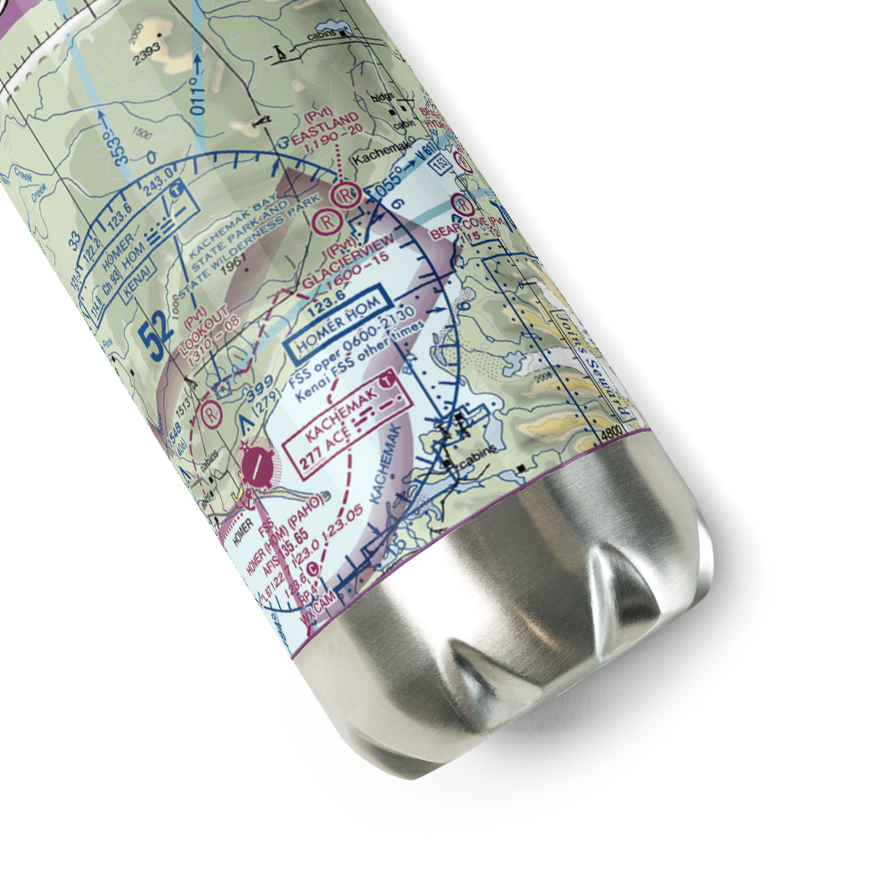 Glacierview Strip (AK17) VFR Sectional Water Bottle 