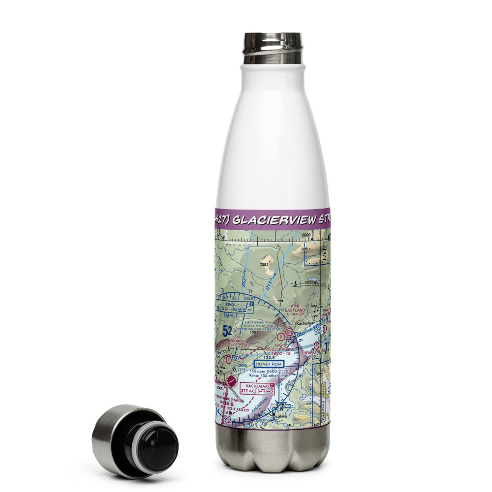 Glacierview Strip (AK17) VFR Sectional Water Bottle 