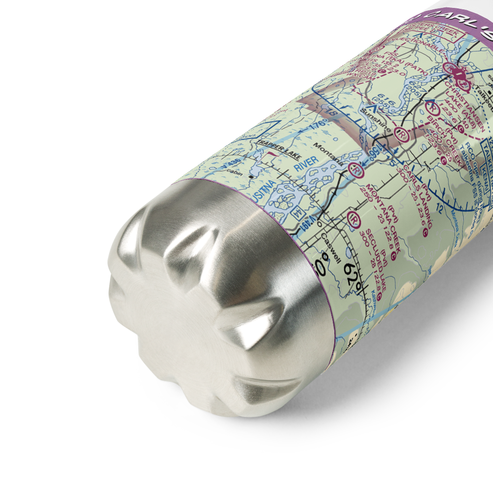 Carl's Landing Airport (AK19) VFR Sectional Water Bottle 