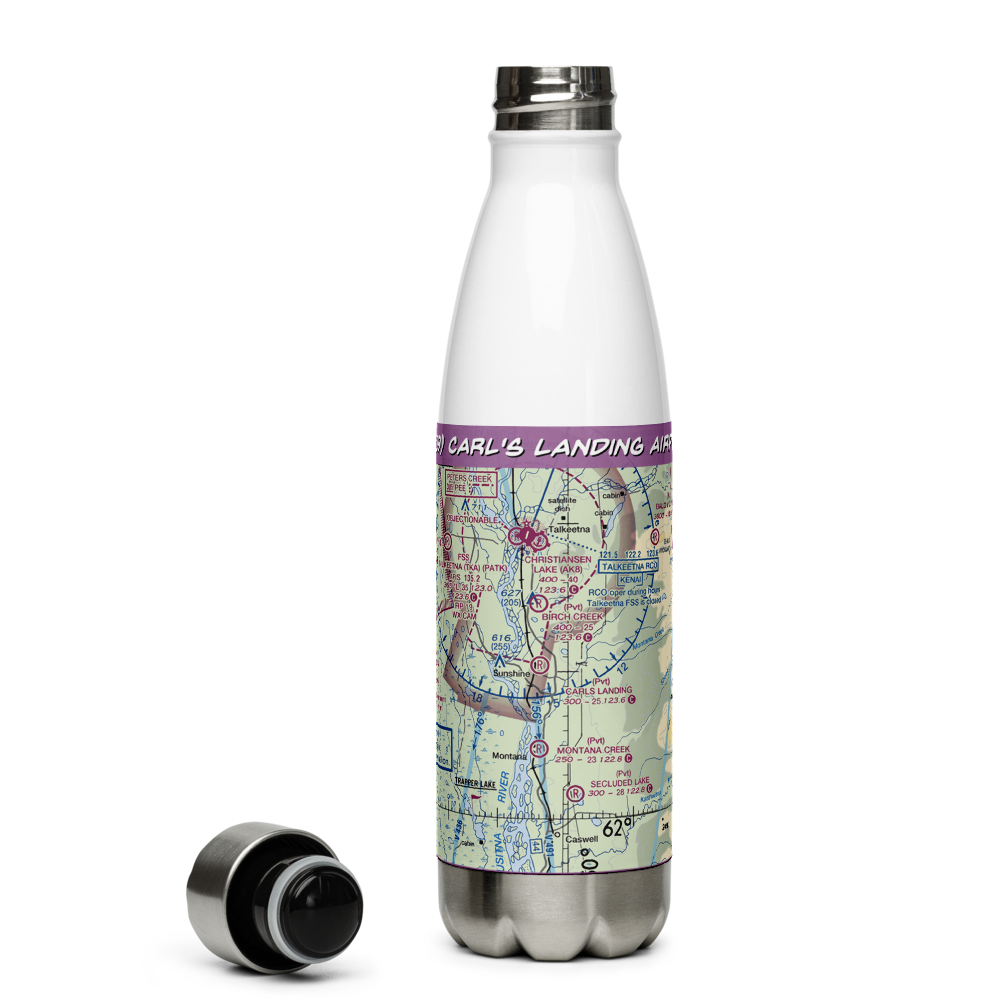 Carl's Landing Airport (AK19) VFR Sectional Water Bottle 