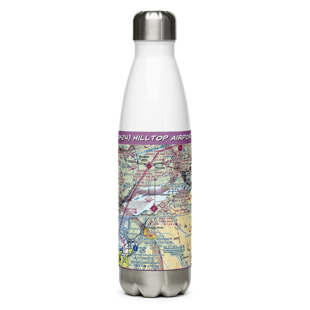 Hilltop Airport (AK24) VFR Sectional Water Bottle 