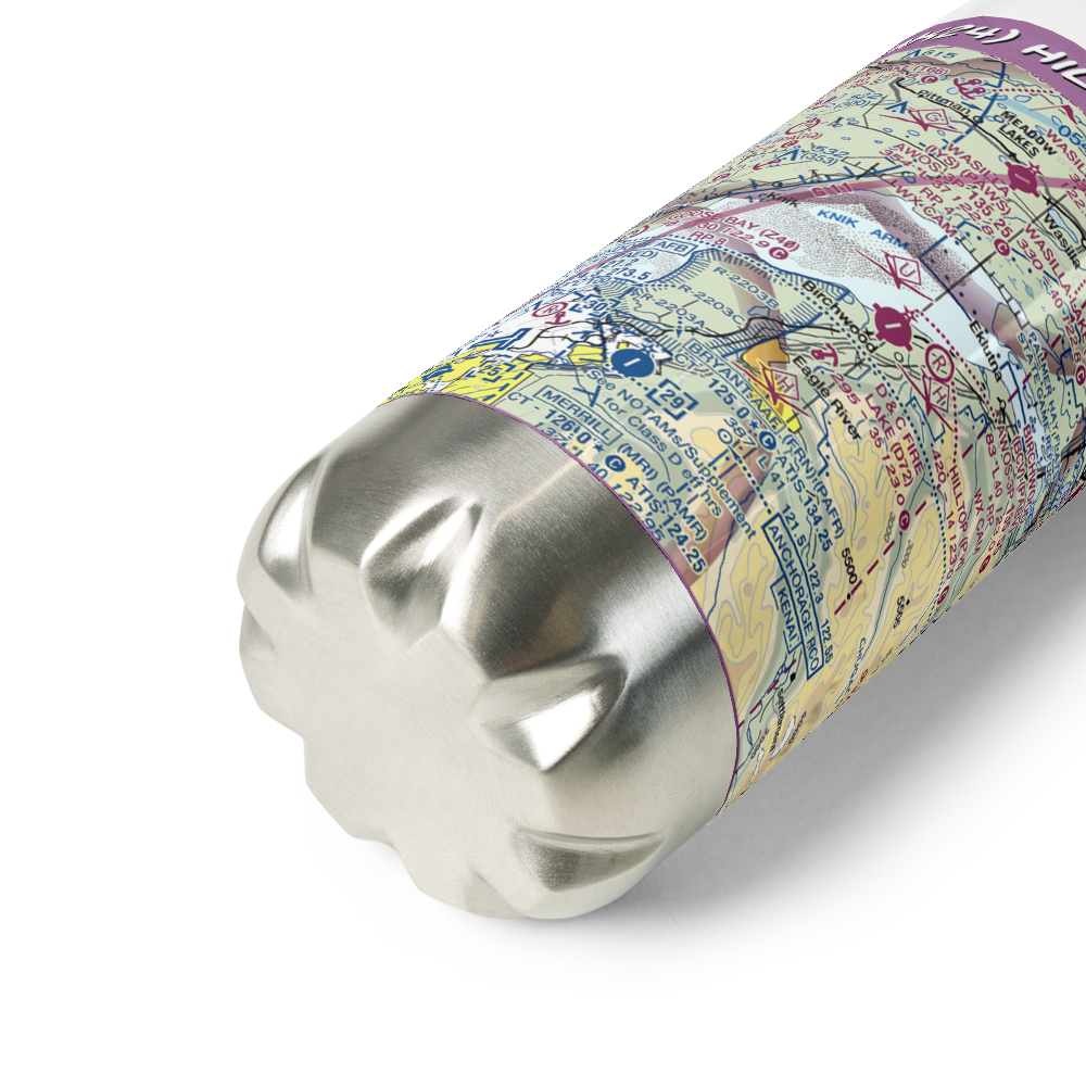 Hilltop Airport (AK24) VFR Sectional Water Bottle 