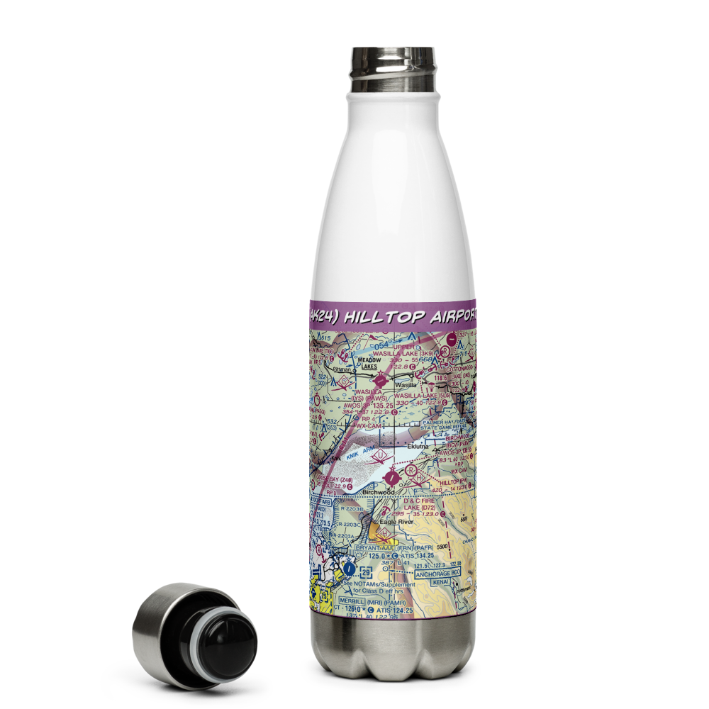 Hilltop Airport (AK24) VFR Sectional Water Bottle 