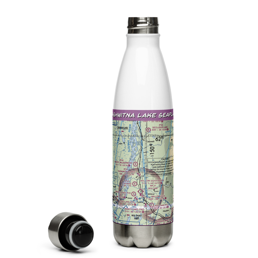Kashwitna Lake Seaplane Base (AK34) VFR Sectional Water Bottle 