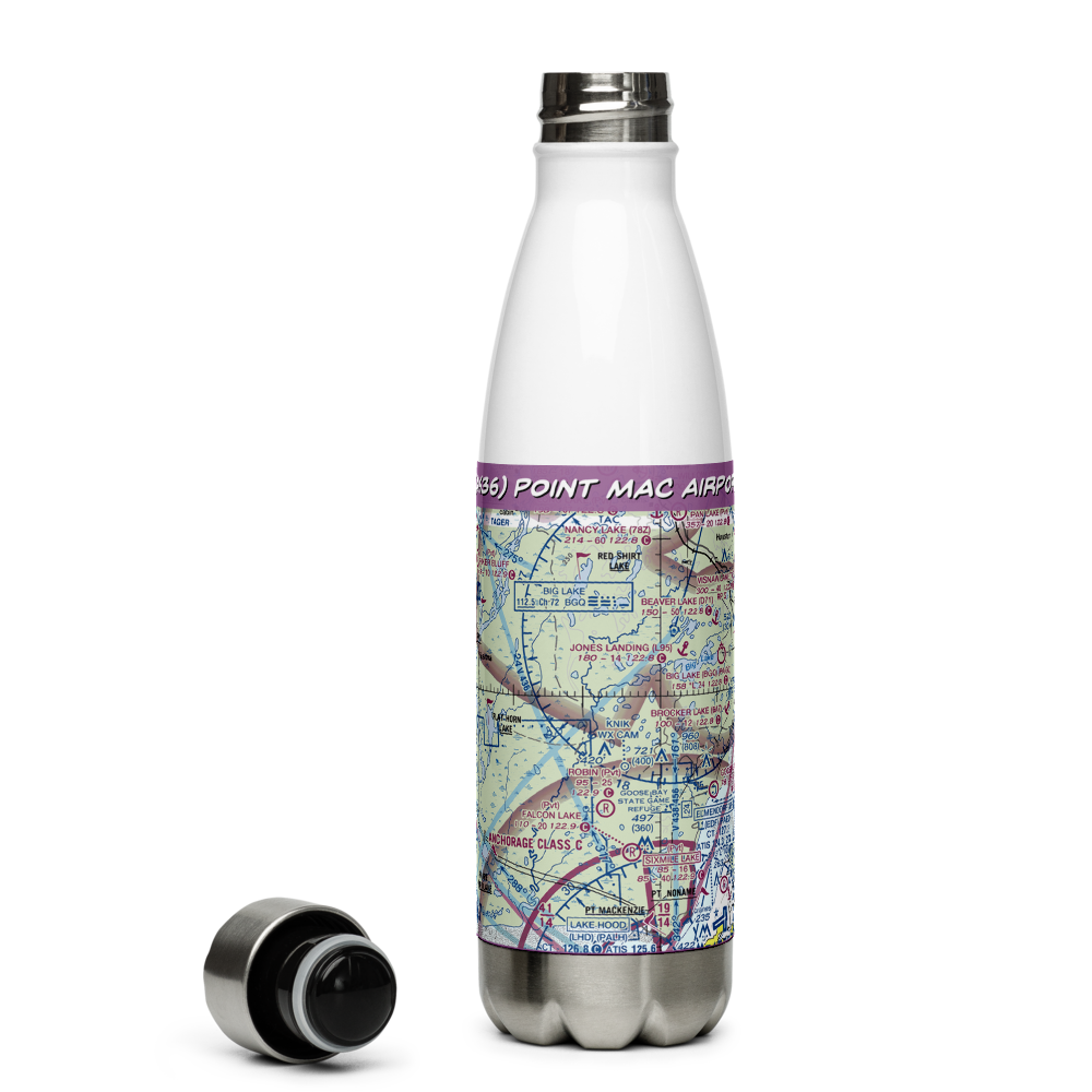 Point Mac Airport (AK36) VFR Sectional Water Bottle 