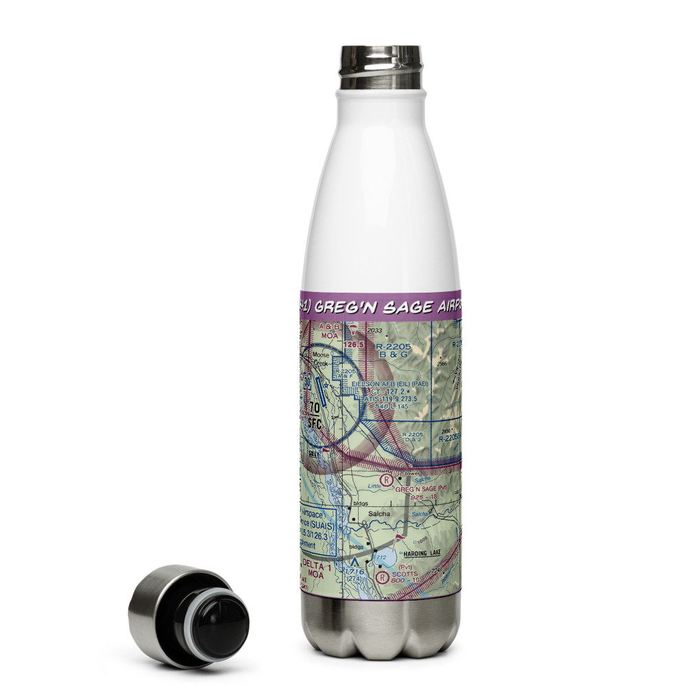 Greg'n Sage Airport (AK41) VFR Sectional Water Bottle 