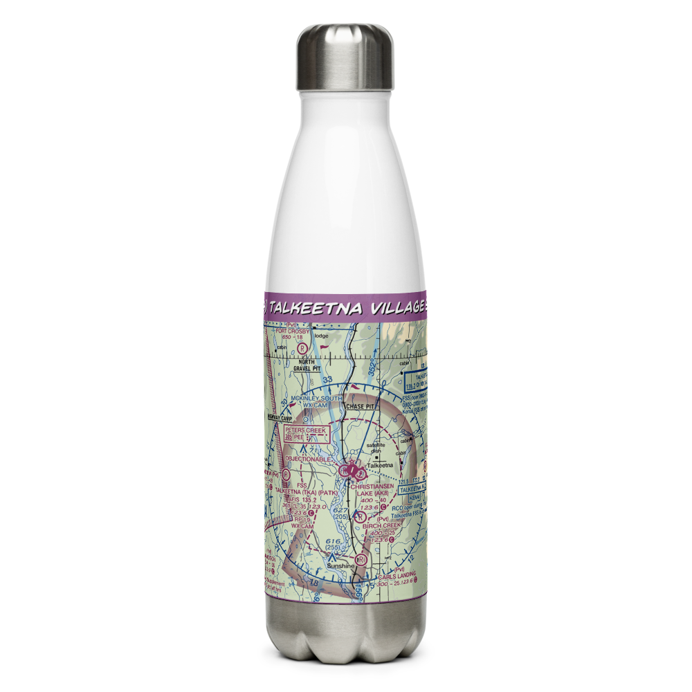 Talkeetna Village Strip (AK44) VFR Sectional Water Bottle 