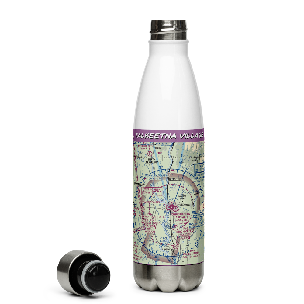 Talkeetna Village Strip (AK44) VFR Sectional Water Bottle 