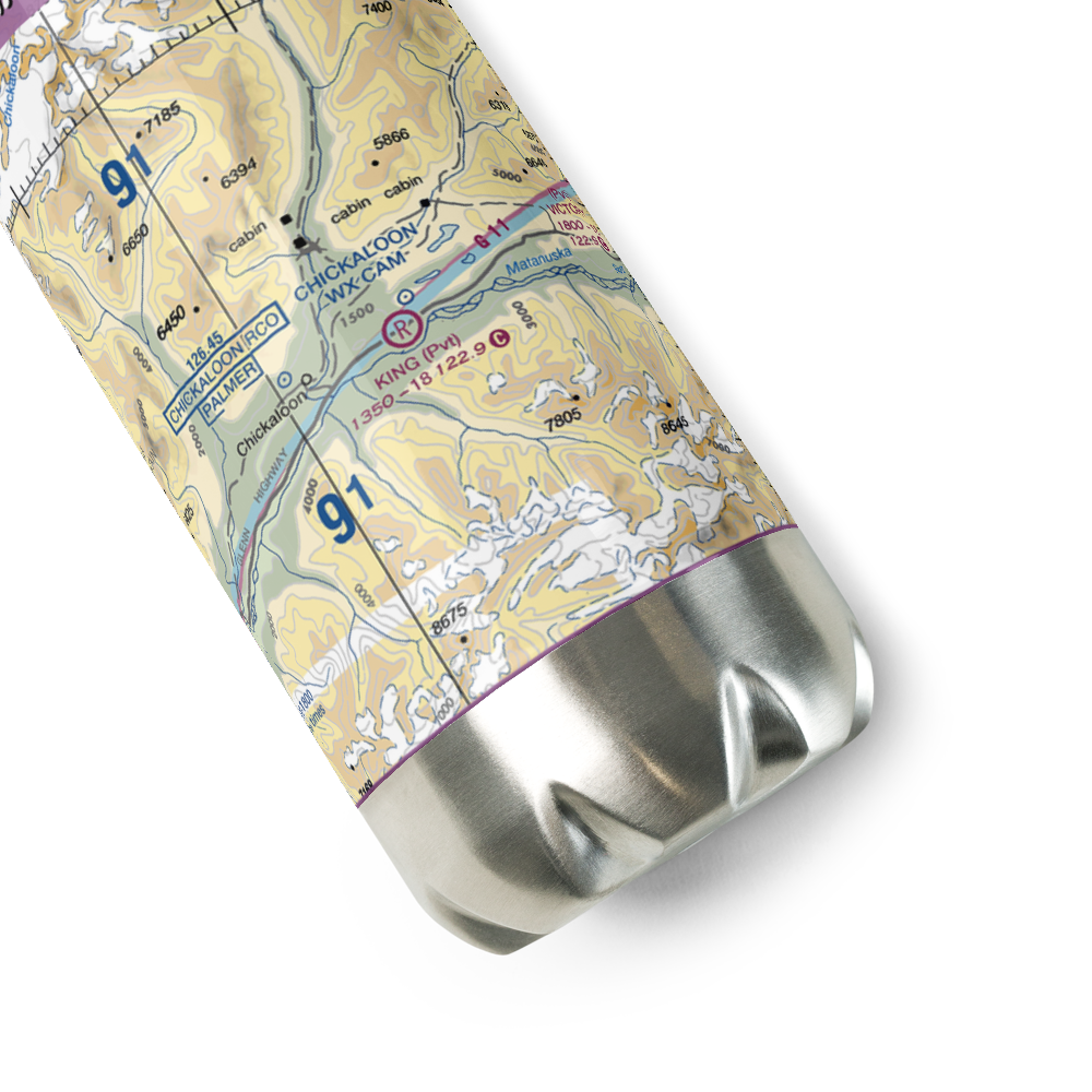 King Ranch Airport (AK59) VFR Sectional Water Bottle 