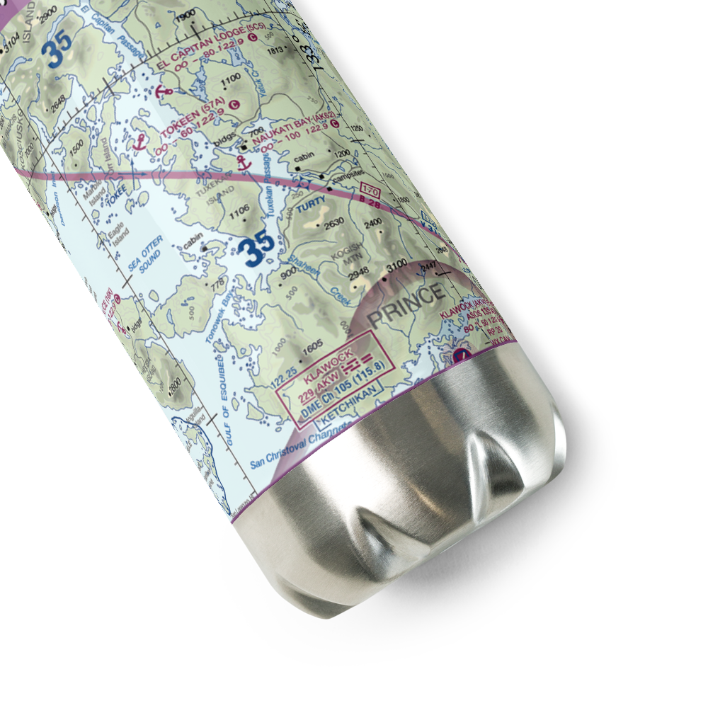 Naukati Bay Seaplane Base (AK62) VFR Sectional Water Bottle 