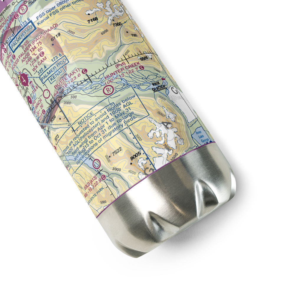 Hunter Creek Airport (AK66) VFR Sectional Water Bottle 