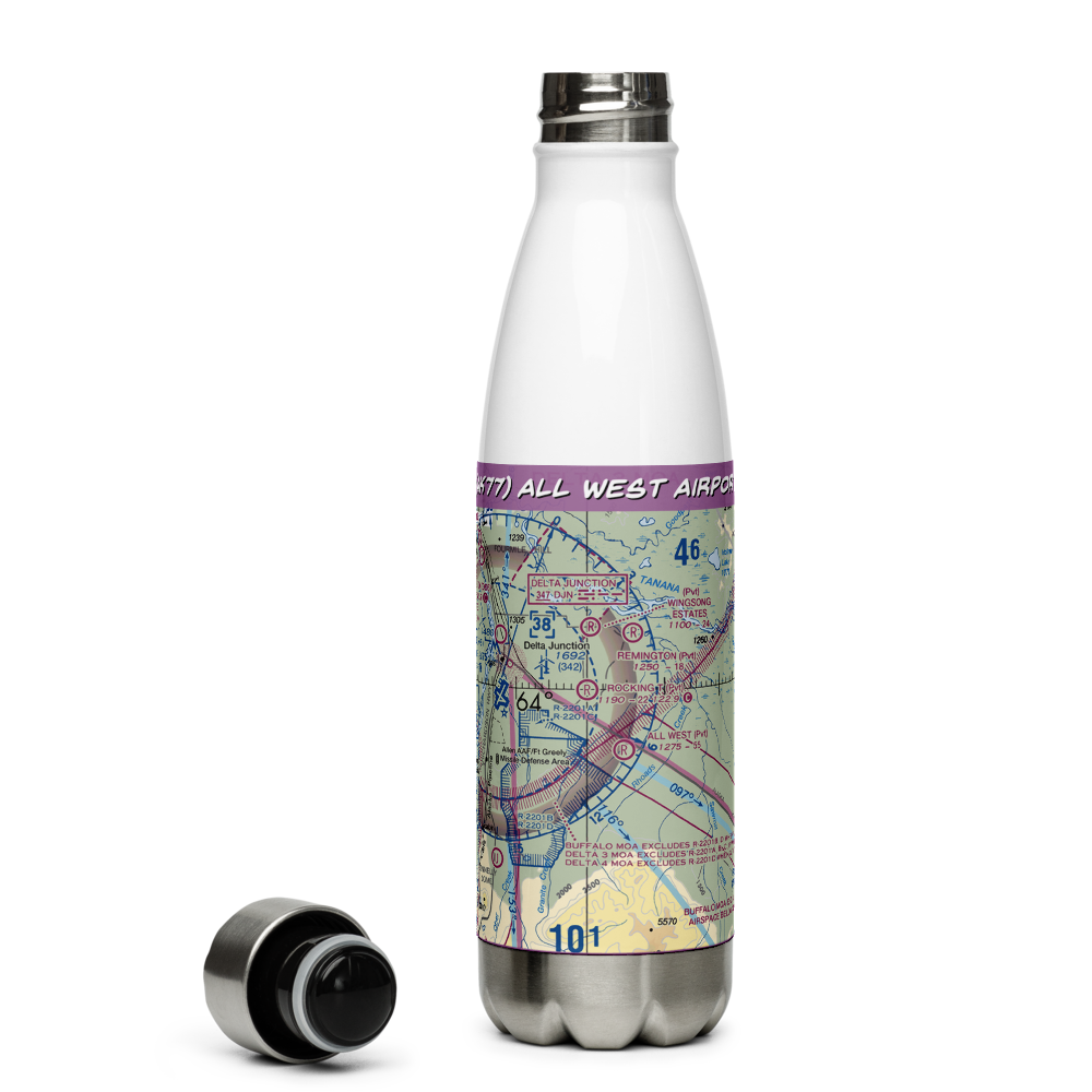 All West Airport (AK77) VFR Sectional Water Bottle 