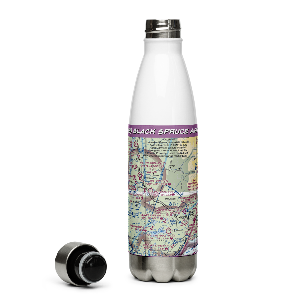 Black Spruce Airport (AK89) VFR Sectional Water Bottle 