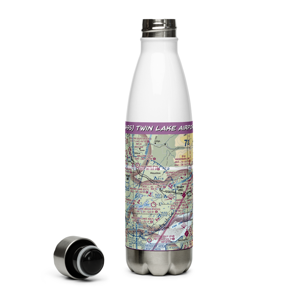 Twin Lake Airport (AK95) VFR Sectional Water Bottle 