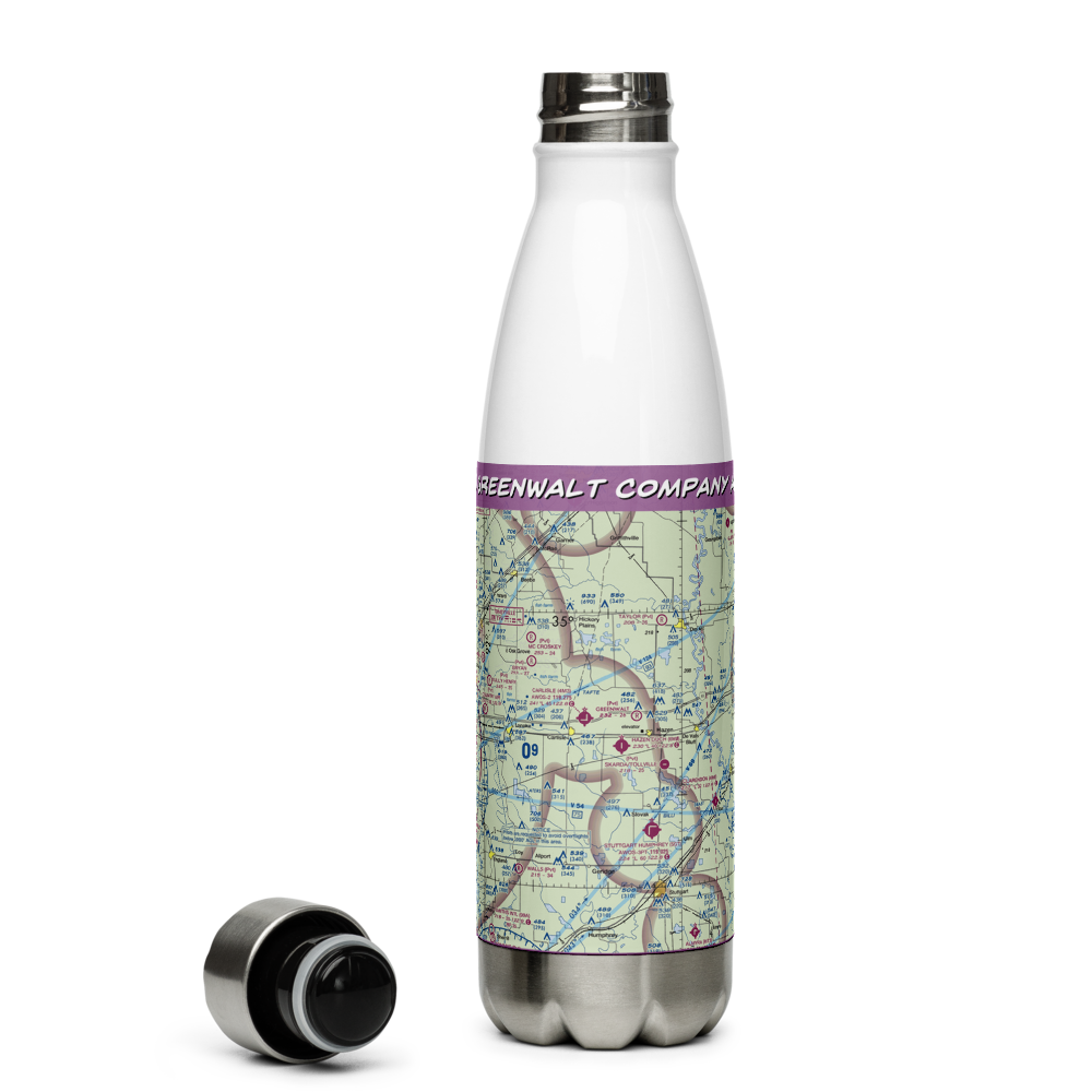 Greenwalt Company Airport (AR10) VFR Sectional Water Bottle 