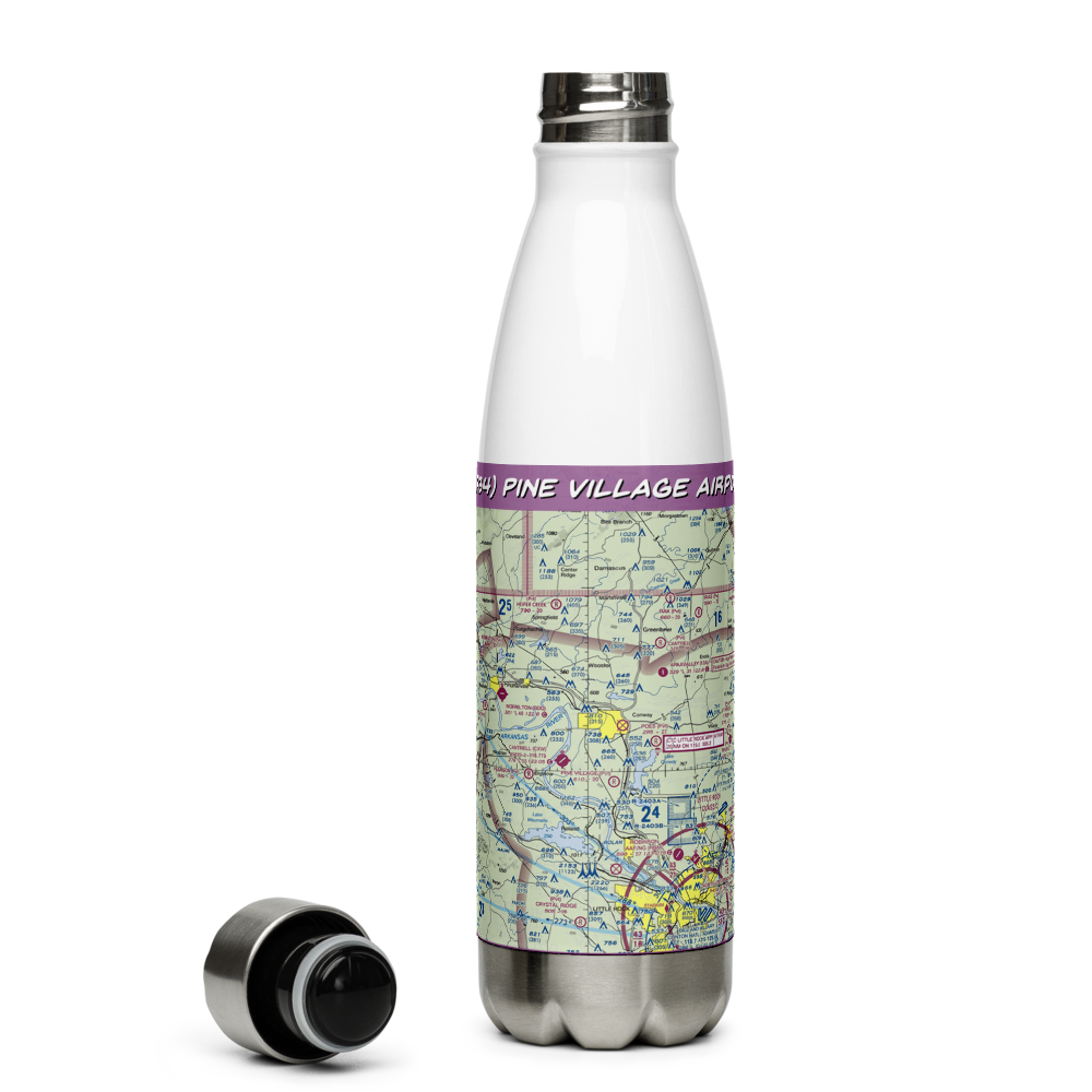 Pine Village Airport (AR34) VFR Sectional Water Bottle 