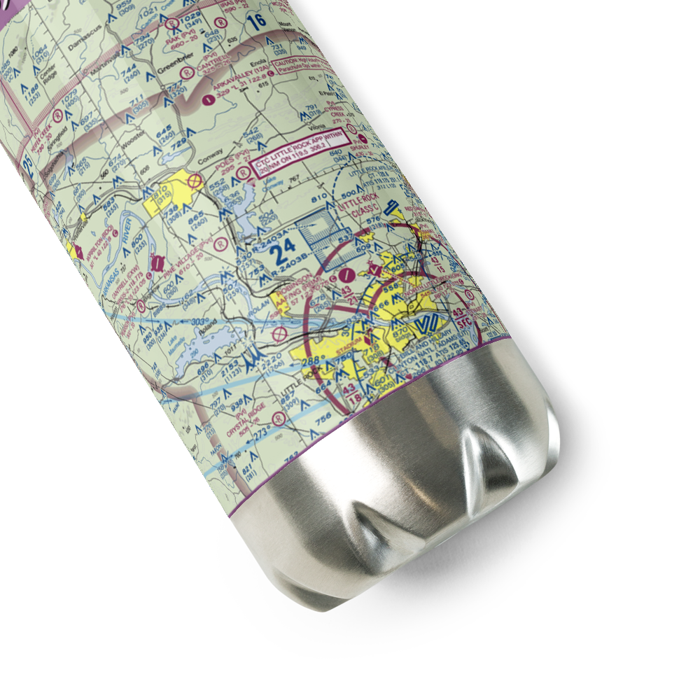 Poe's Airport (AR88) VFR Sectional Water Bottle 