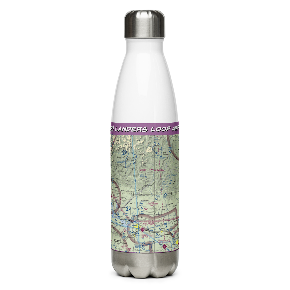 Landers Loop Airport (AR89) VFR Sectional Water Bottle 