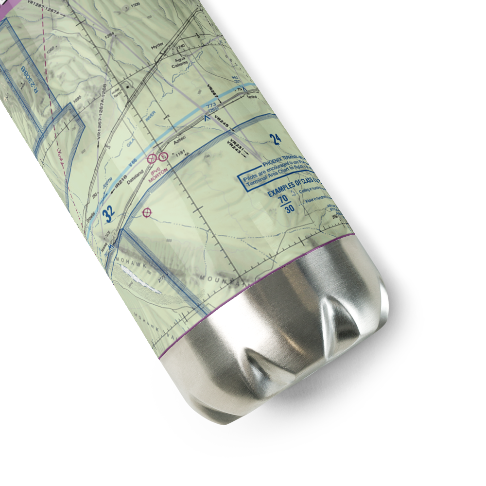 Morton Field Ultralight Flightpark (AZ00) VFR Sectional Water Bottle 