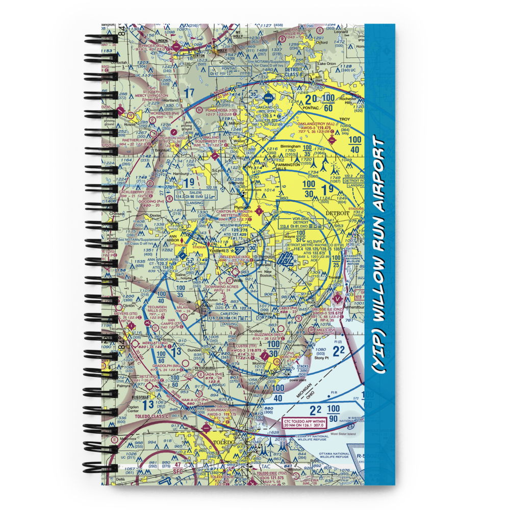 Willow Run Airport (YIP) VFR Sectional Notebook 