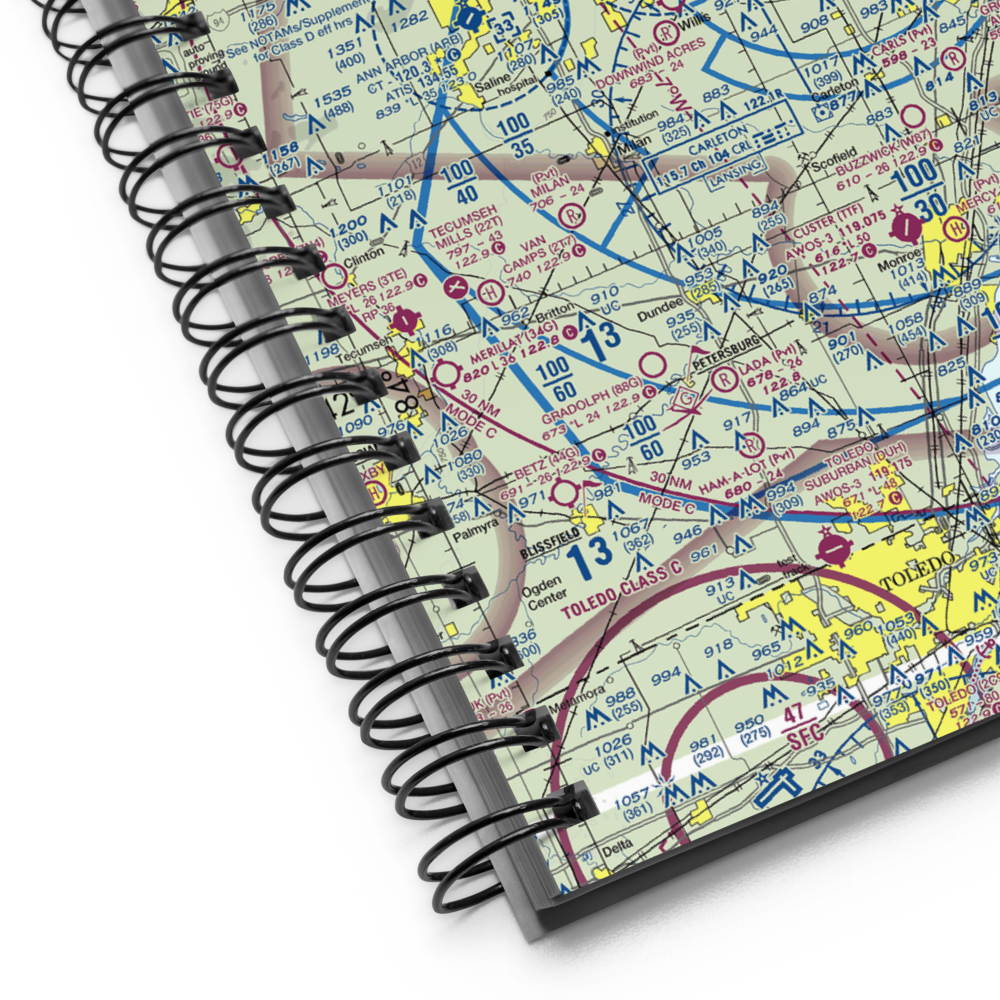 Willow Run Airport (YIP) VFR Sectional Notebook 