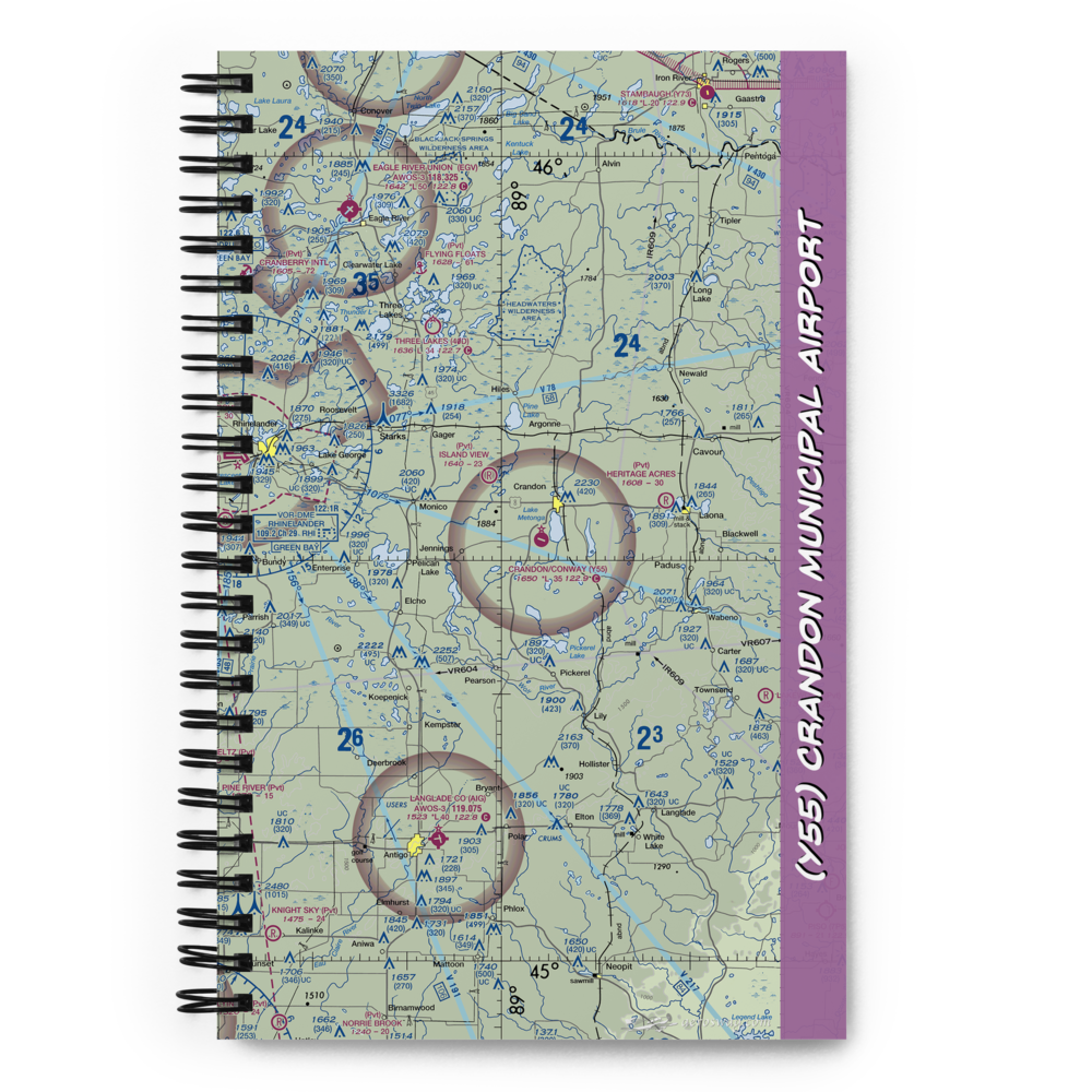 Crandon Municipal Airport (Y55) VFR Sectional Notebook 