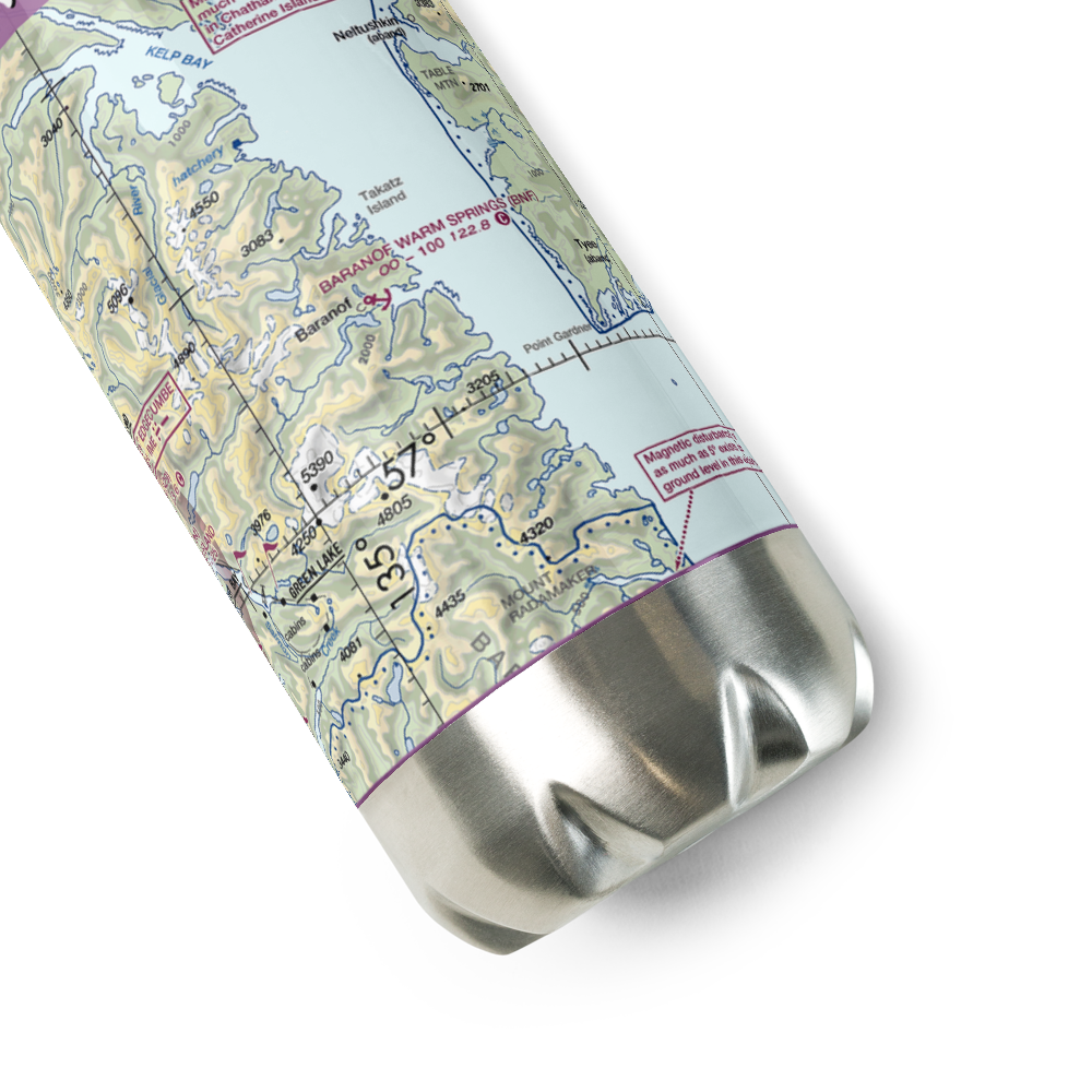 Baranof Warm Springs Float and Seaplane Base (BNF) VFR Sectional Water Bottle 