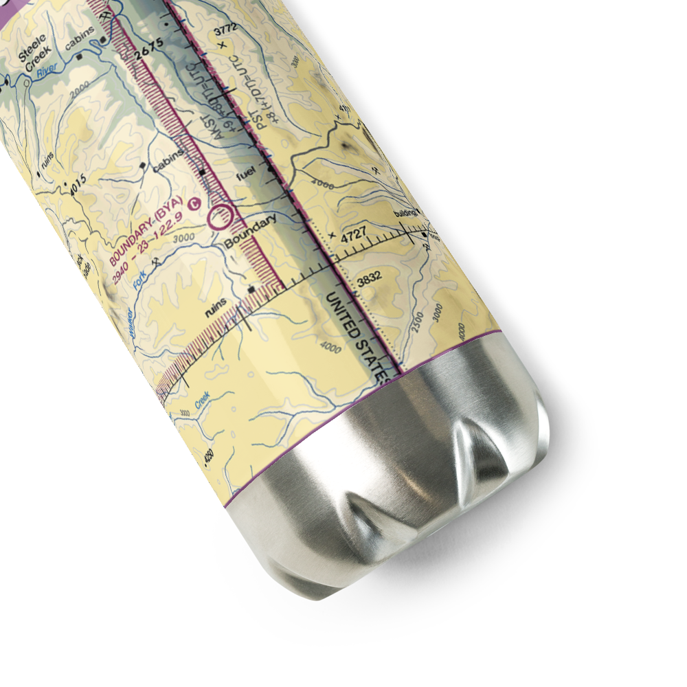 Boundary Airport (BYA) VFR Sectional Water Bottle 