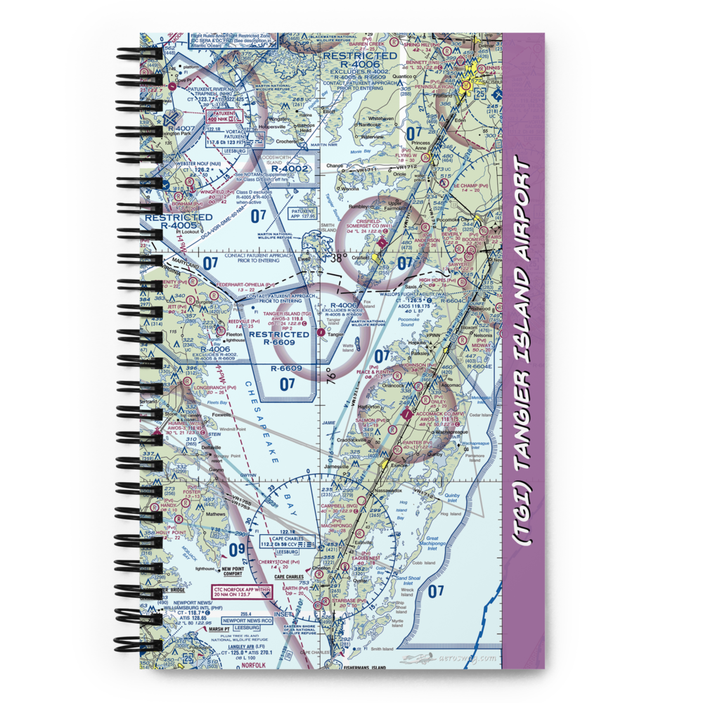 Tangier Island Airport (TGI) VFR Sectional Notebook 
