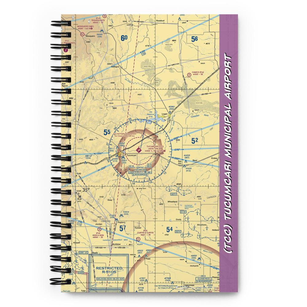 Tucumcari Municipal Airport (TCC) VFR Sectional Notebook 