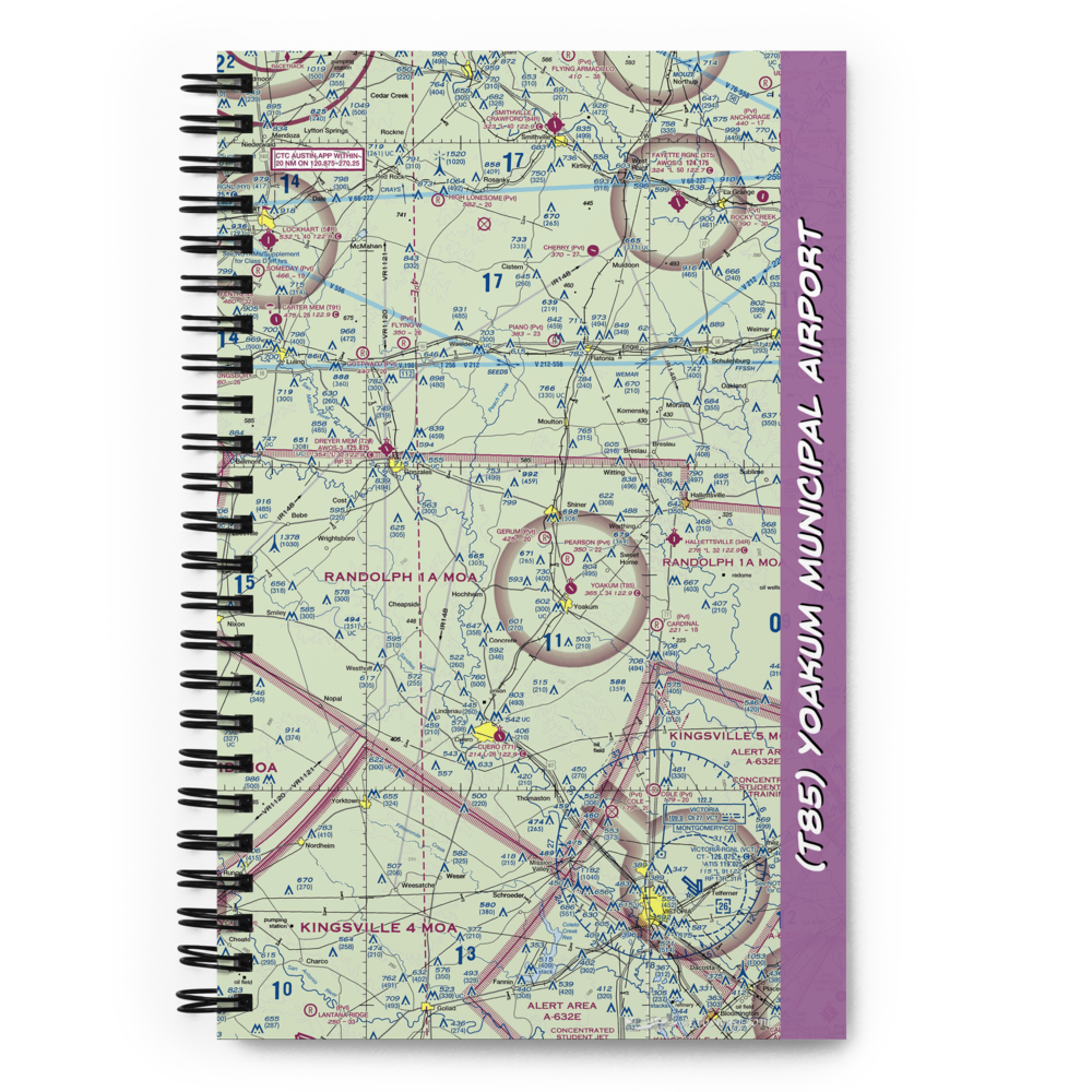 Yoakum Municipal Airport (T85) VFR Sectional Notebook 