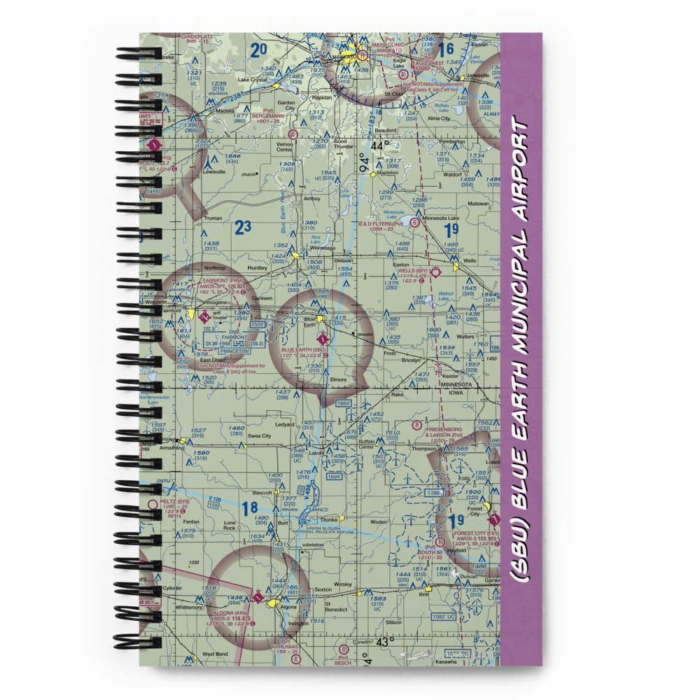 Blue Earth Municipal Airport (SBU) VFR Sectional Notebook 