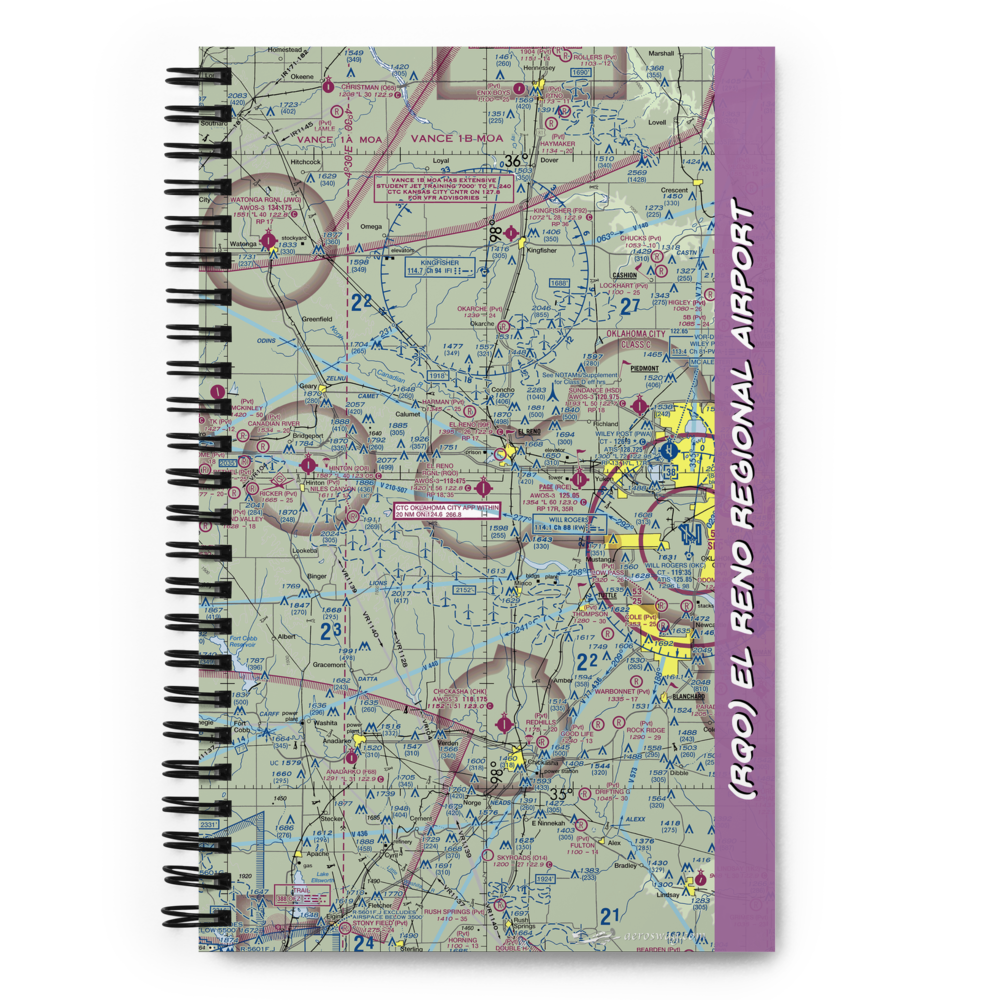 El Reno Regional Airport (RQO) VFR Sectional Notebook 