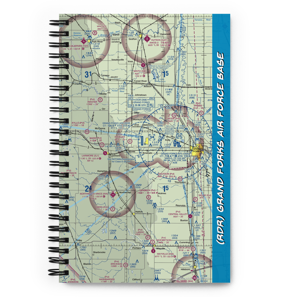 Grand Forks Air Force Base (RDR) VFR Sectional Notebook 